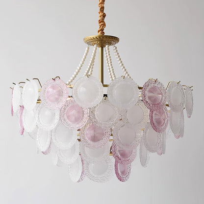 Rainbow Chandelier | Iron & Mesh | Black Multi-Color Shades