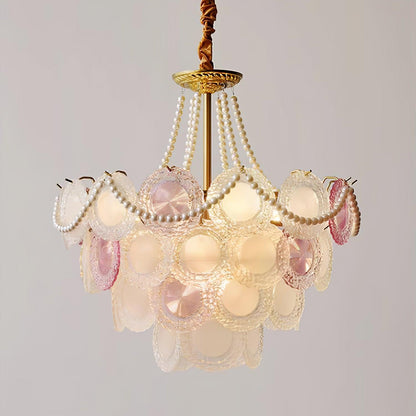 Rainbow Chandelier | Iron & Mesh | Black Multi-Color Shades