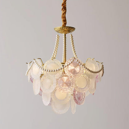 Rainbow Chandelier | Iron & Mesh | Black Multi-Color Shades