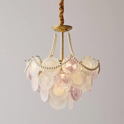 Rainbow Chandelier | Iron & Mesh | Black Multi-Color Shades