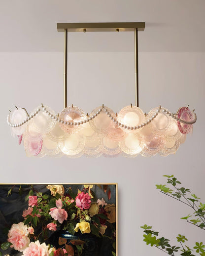 Rainbow Chandelier | Iron & Mesh | Black Multi-Color Shades