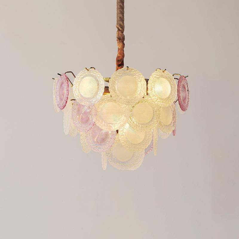 Rainbow Chandelier | Iron & Mesh | Black Multi-Color Shades