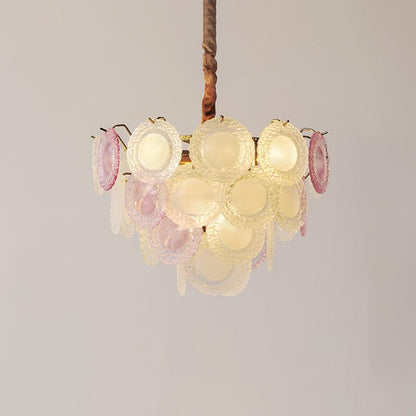 Rainbow Chandelier | Iron & Mesh | Black Multi-Color Shades