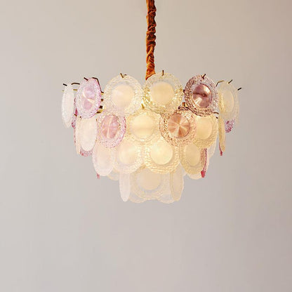 Rainbow Chandelier | Iron & Mesh | Black Multi-Color Shades