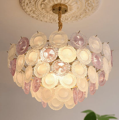 Rainbow Chandelier | Iron & Mesh | Black Multi-Color Shades