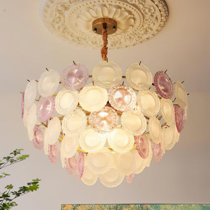 Rainbow Chandelier | Iron & Mesh | Black Multi-Color Shades
