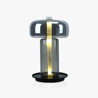 Hand Blown Glass Table Lamp | Smoky Gray Finish | Two Sizes Available