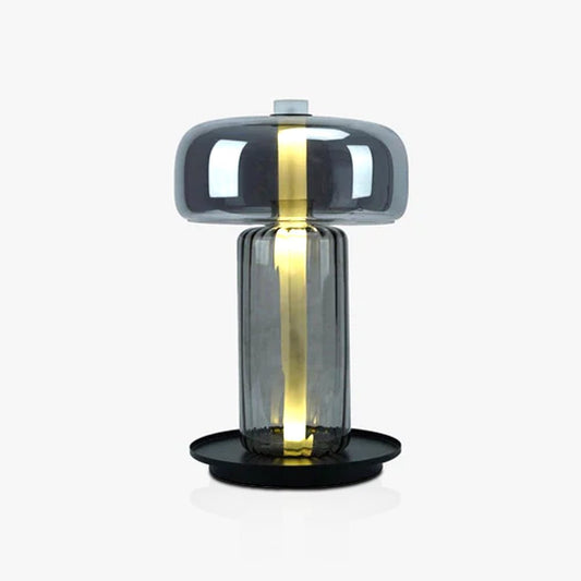 Hand Blown Glass Table Lamp | Smoky Gray Finish | Two Sizes Available
