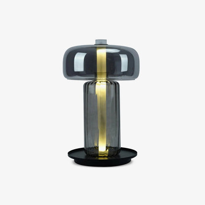 Hand Blown Glass Table Lamp | Smoky Gray Finish | Two Sizes Available