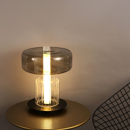 Hand Blown Glass Table Lamp | Smoky Gray Finish | Two Sizes Available