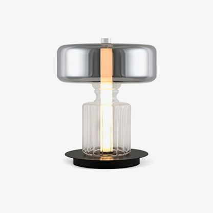 Hand Blown Glass Table Lamp | Smoky Gray Finish | Two Sizes Available