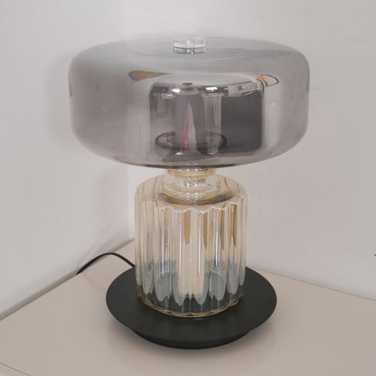 Hand Blown Glass Table Lamp | Smoky Gray Finish | Two Sizes Available