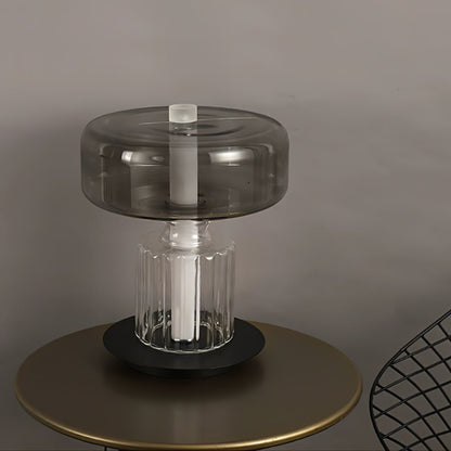 Hand Blown Glass Table Lamp | Smoky Gray Finish | Two Sizes Available