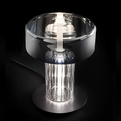 Hand Blown Glass Table Lamp | Smoky Gray Finish | Two Sizes Available