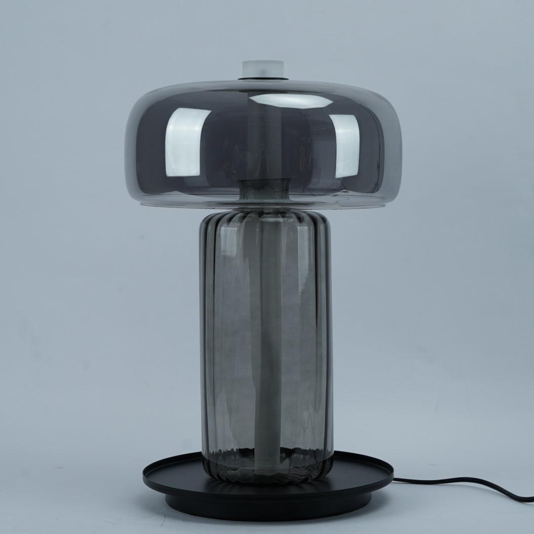 Hand Blown Glass Table Lamp | Smoky Gray Finish | Two Sizes Available