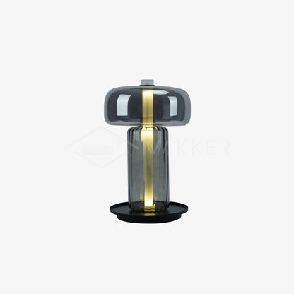 Hand Blown Glass Table Lamp | Smoky Gray Finish | Two Sizes Available