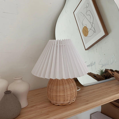 Rattan Table Lamp | Integrated LED | 24cm Diameter