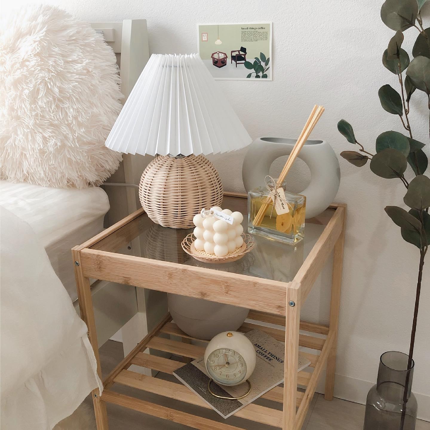 Rattan Table Lamp | Integrated LED | 24cm Diameter