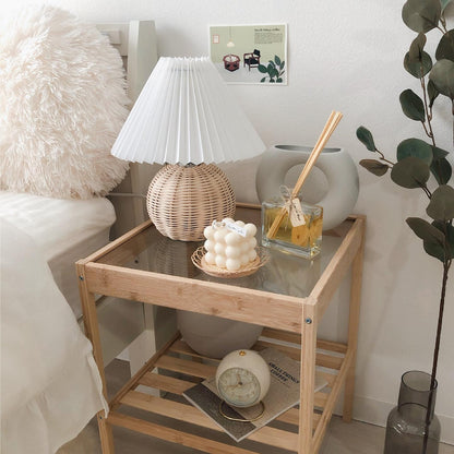 Rattan Table Lamp | Integrated LED | 24cm Diameter