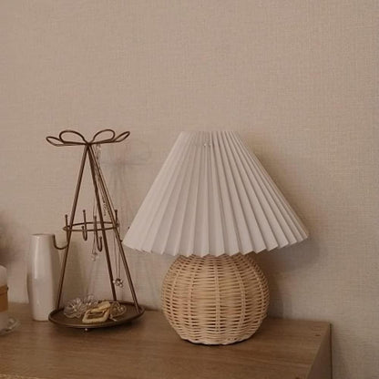 Rattan Table Lamp | Integrated LED | 24cm Diameter