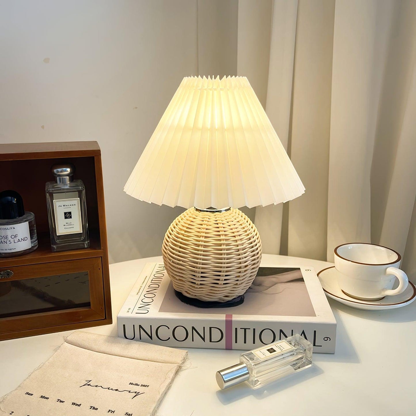 Rattan Table Lamp | Integrated LED | 24cm Diameter