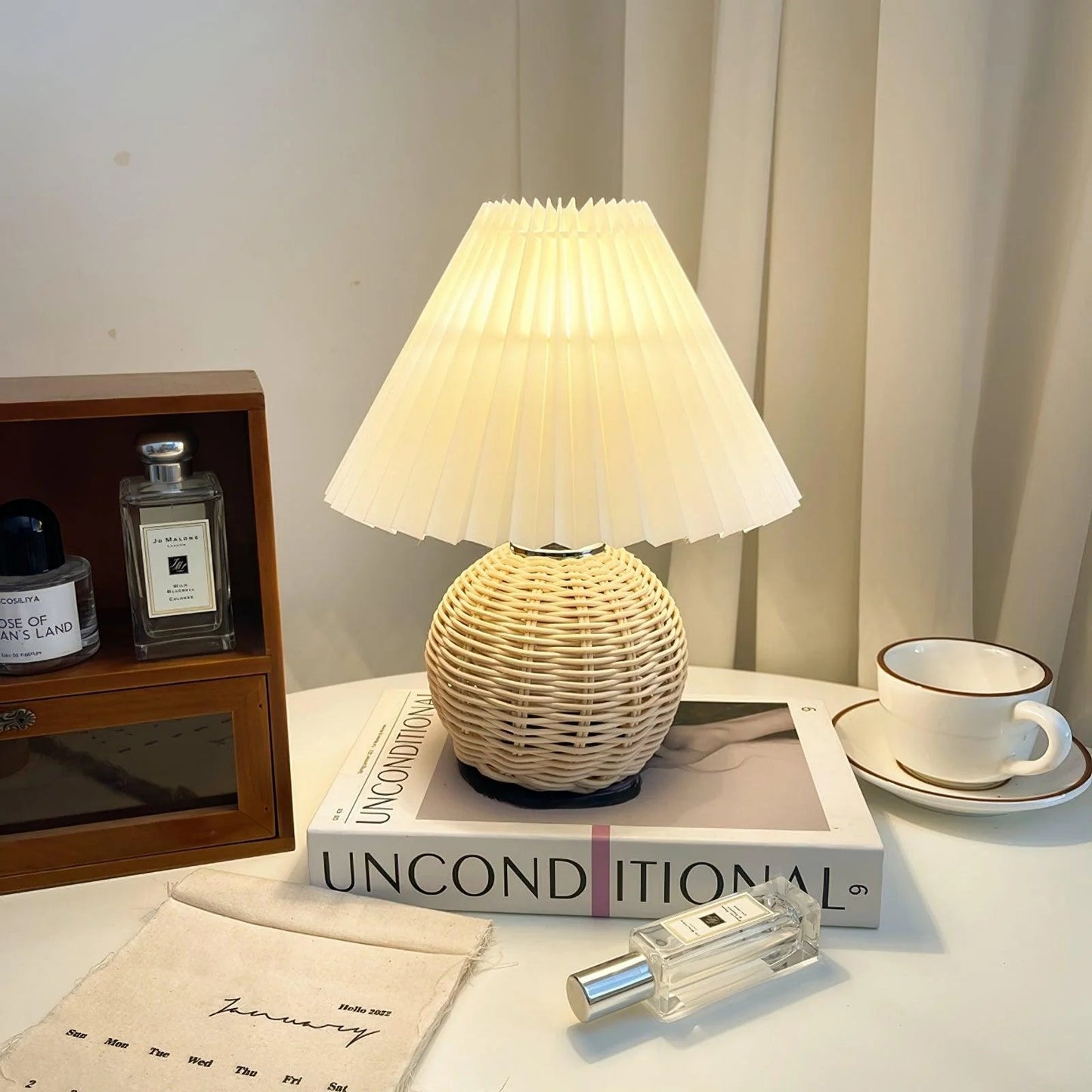 Rattan Table Lamp | Integrated LED | 24cm Diameter