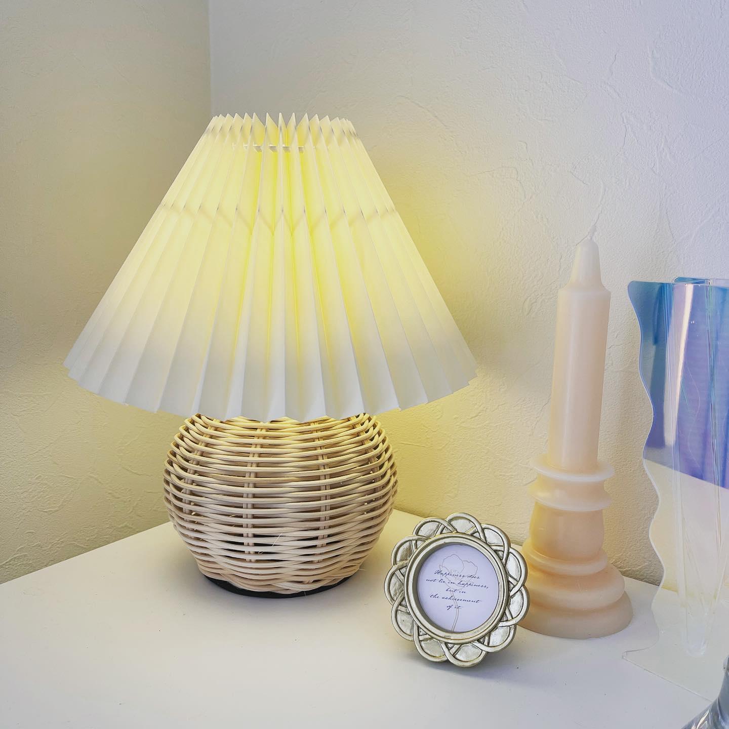 Rattan Table Lamp | Integrated LED | 24cm Diameter