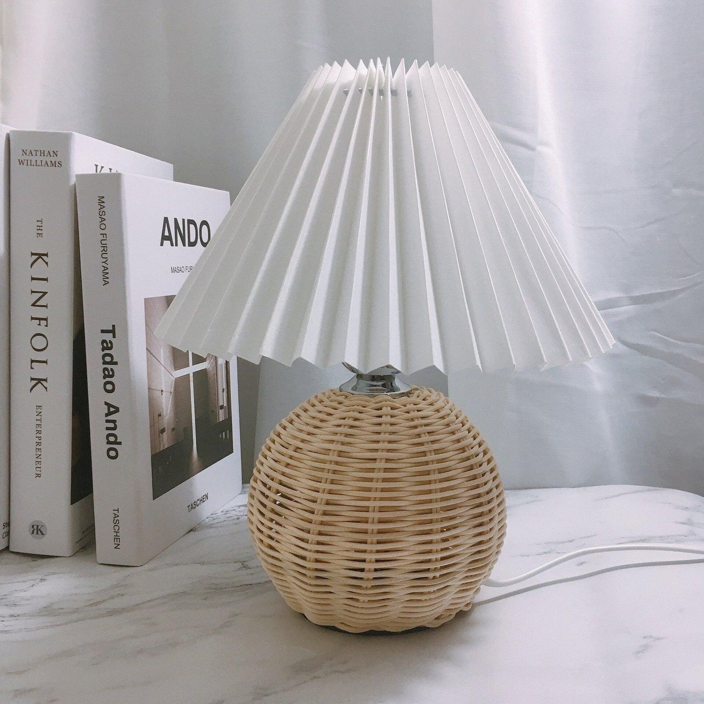 Rattan Table Lamp | Integrated LED | 24cm Diameter