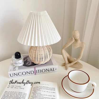 Rattan Table Lamp | Integrated LED | 24cm Diameter