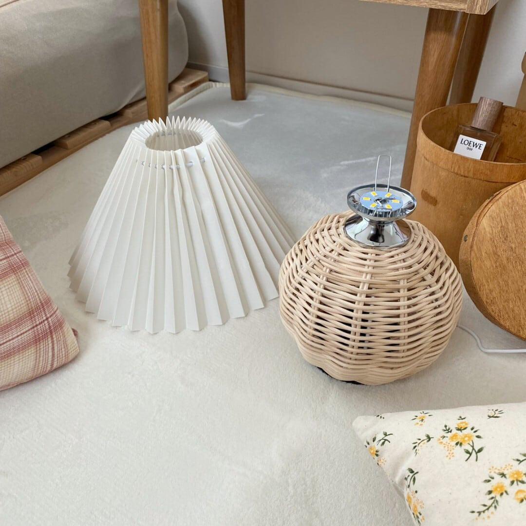 Rattan Table Lamp | Integrated LED | 24cm Diameter