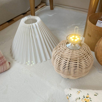 Rattan Table Lamp | Integrated LED | 24cm Diameter