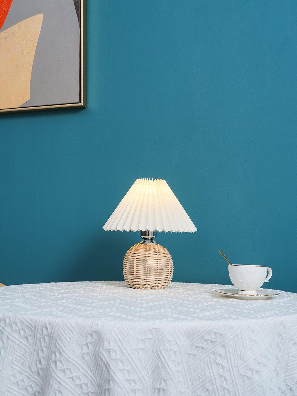 Rattan Table Lamp | Integrated LED | 24cm Diameter
