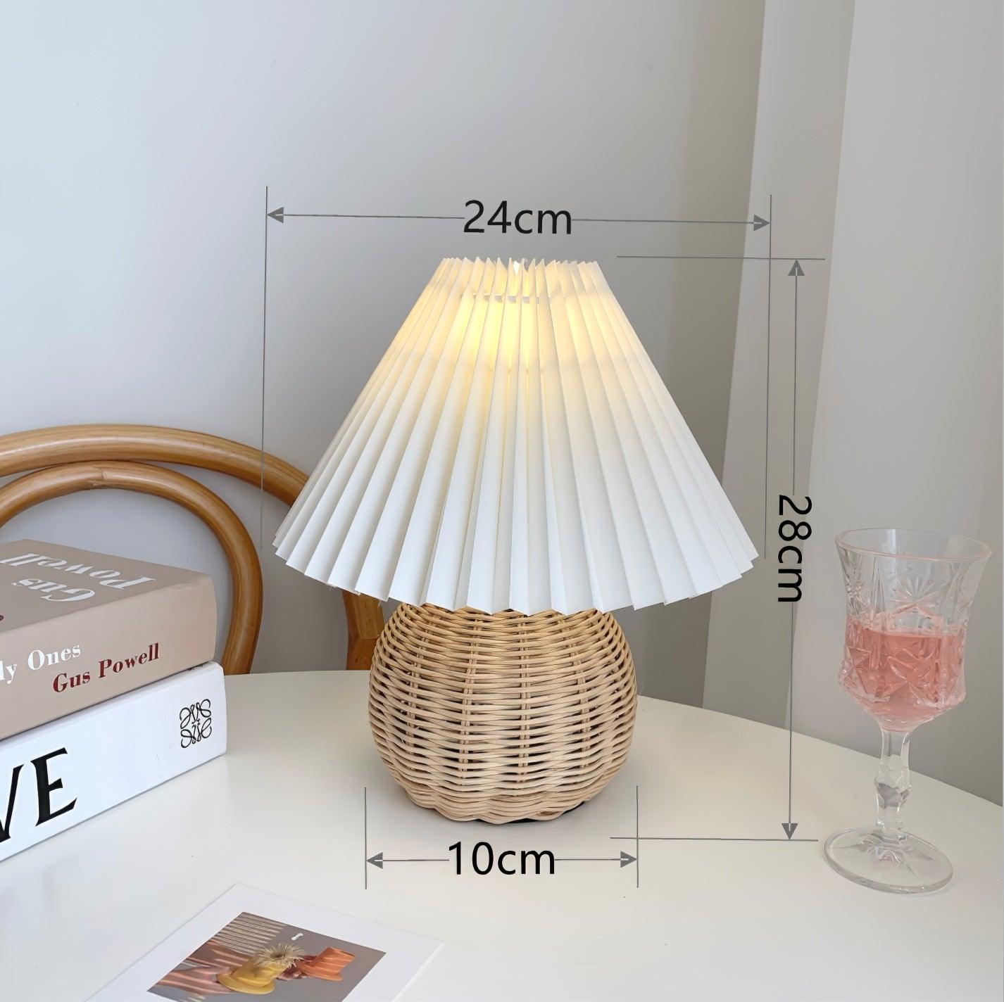 Rattan Table Lamp | Integrated LED | 24cm Diameter