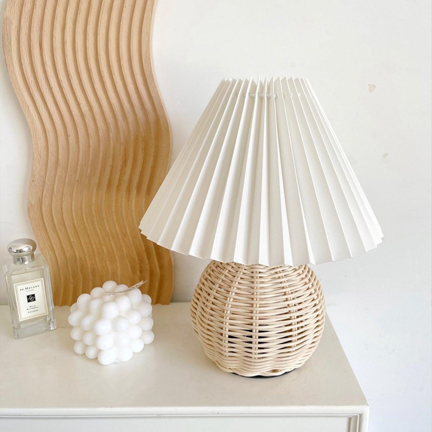 Rattan Table Lamp | Integrated LED | 24cm Diameter