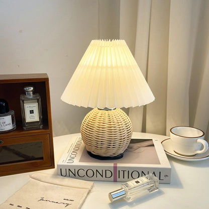 Rattan Table Lamp | Integrated LED | 24cm Diameter