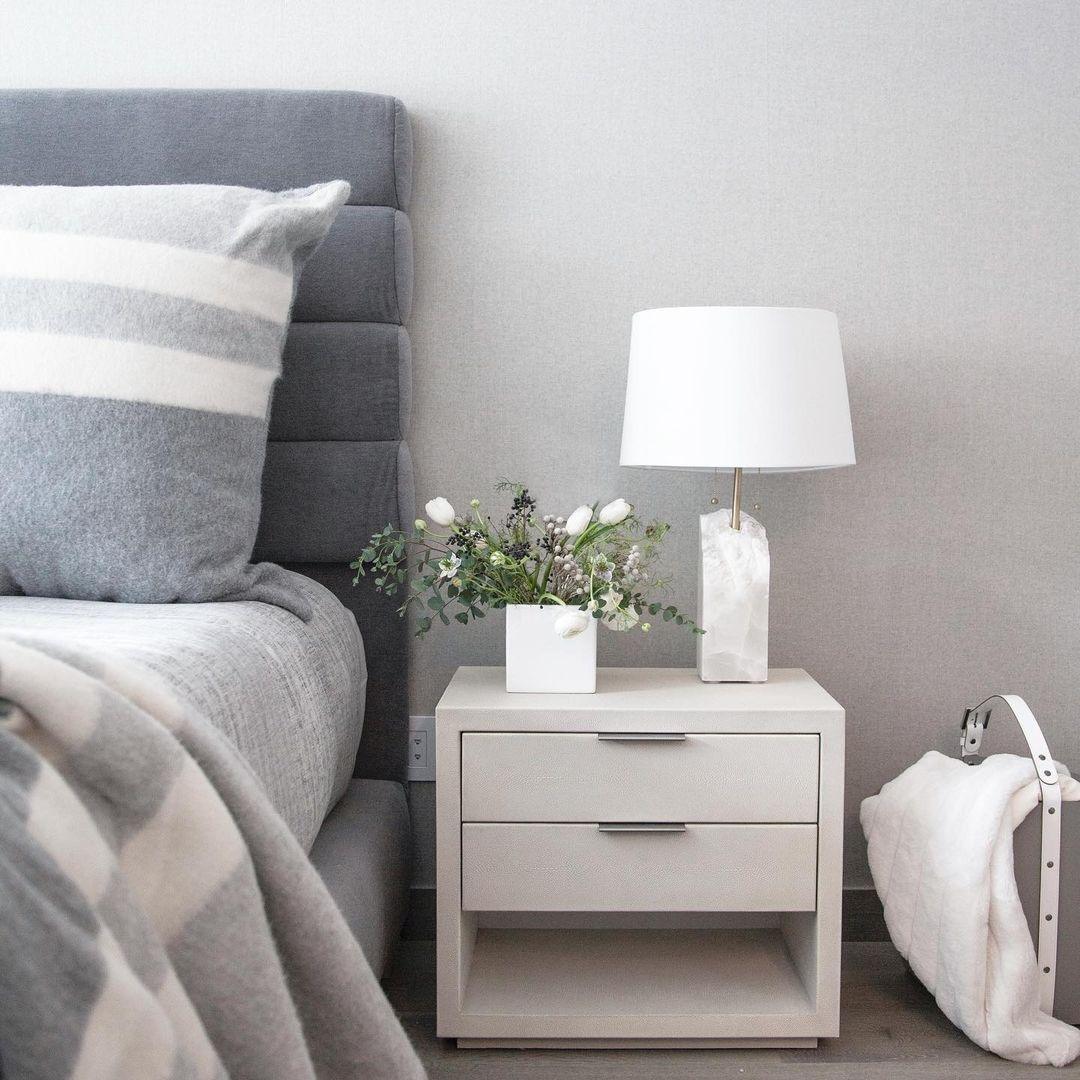 Alabaster Table Lamp | Hand-Hewn Alabaster & Metal | White Shade, 55cm