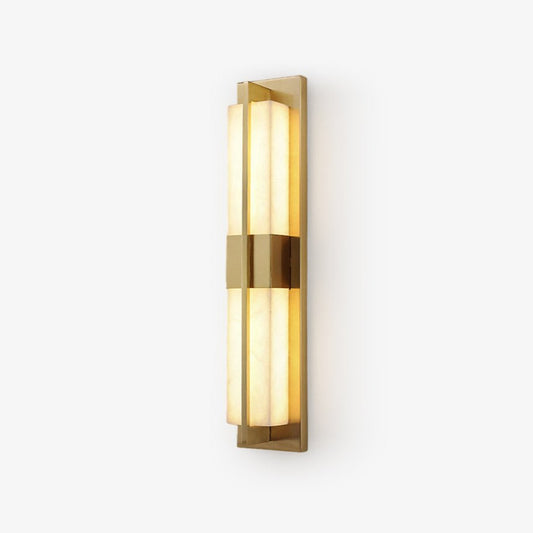 Rectangular Wall Sconce | Alabaster & Brass | Set of 2