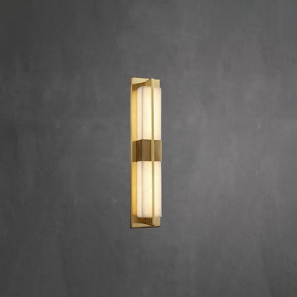 Rectangular Wall Sconce | Alabaster & Brass | Set of 2
