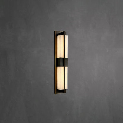 Rectangular Wall Sconce | Alabaster & Brass | Set of 2
