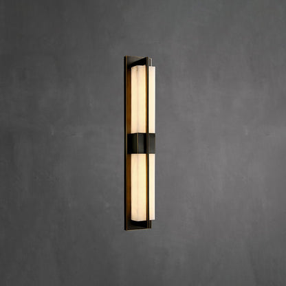 Rectangular Wall Sconce | Alabaster & Brass | Set of 2