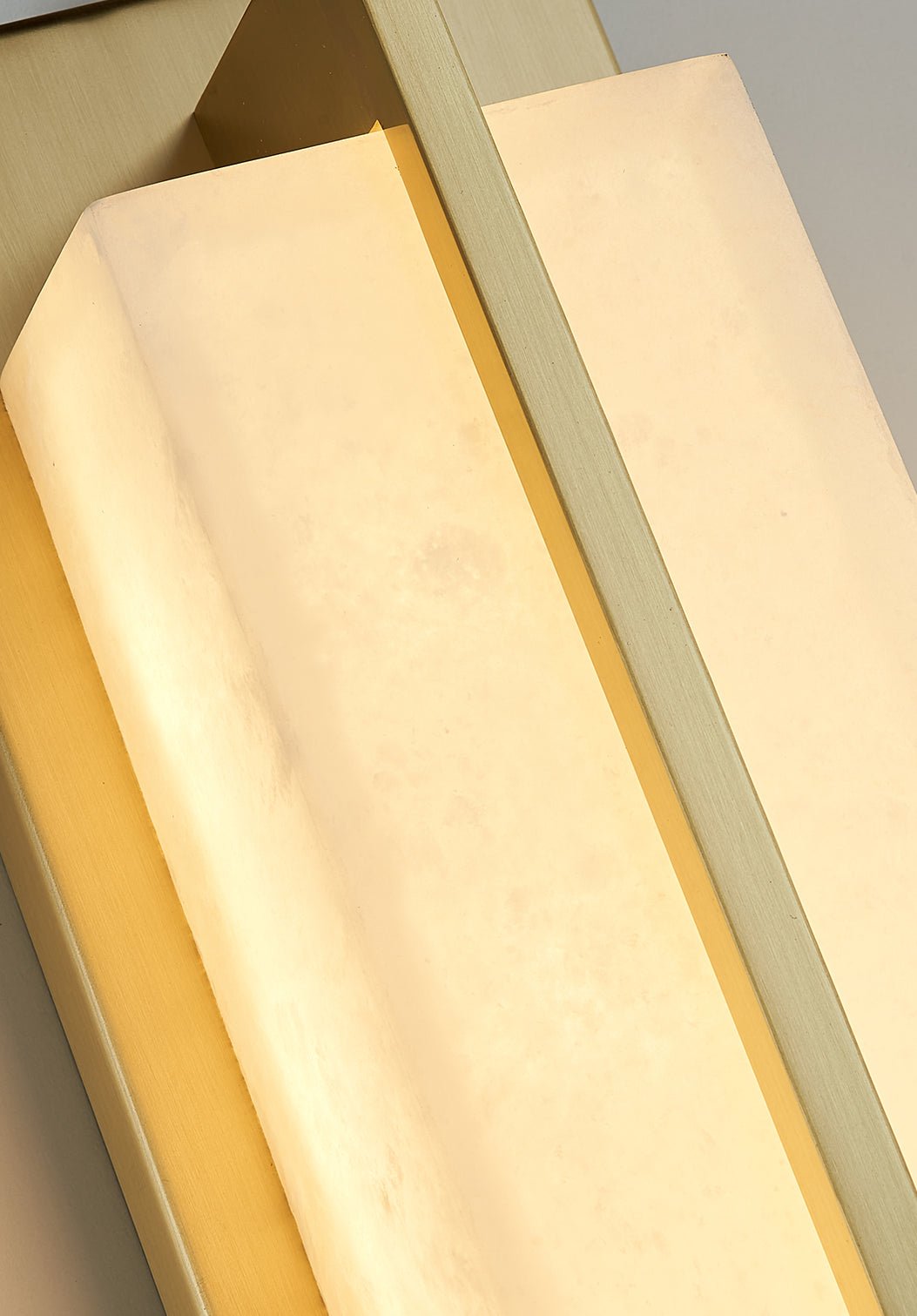 Rectangular Wall Sconce | Alabaster & Brass | Set of 2