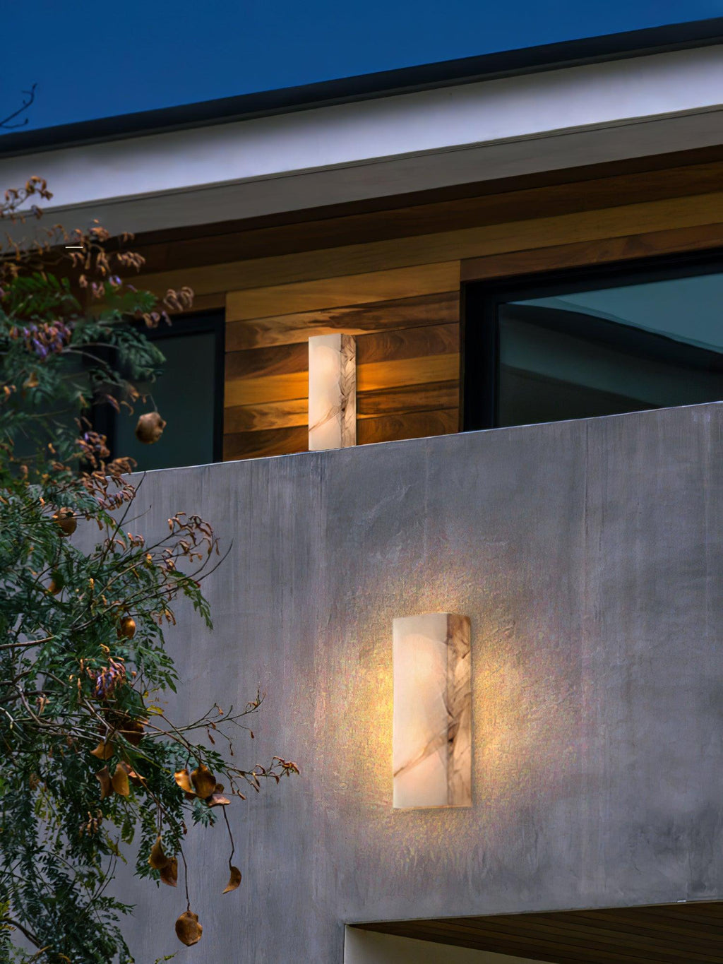 Alabaster Wall Sconce | Natural Semi-Translucent Stone | Set of 2