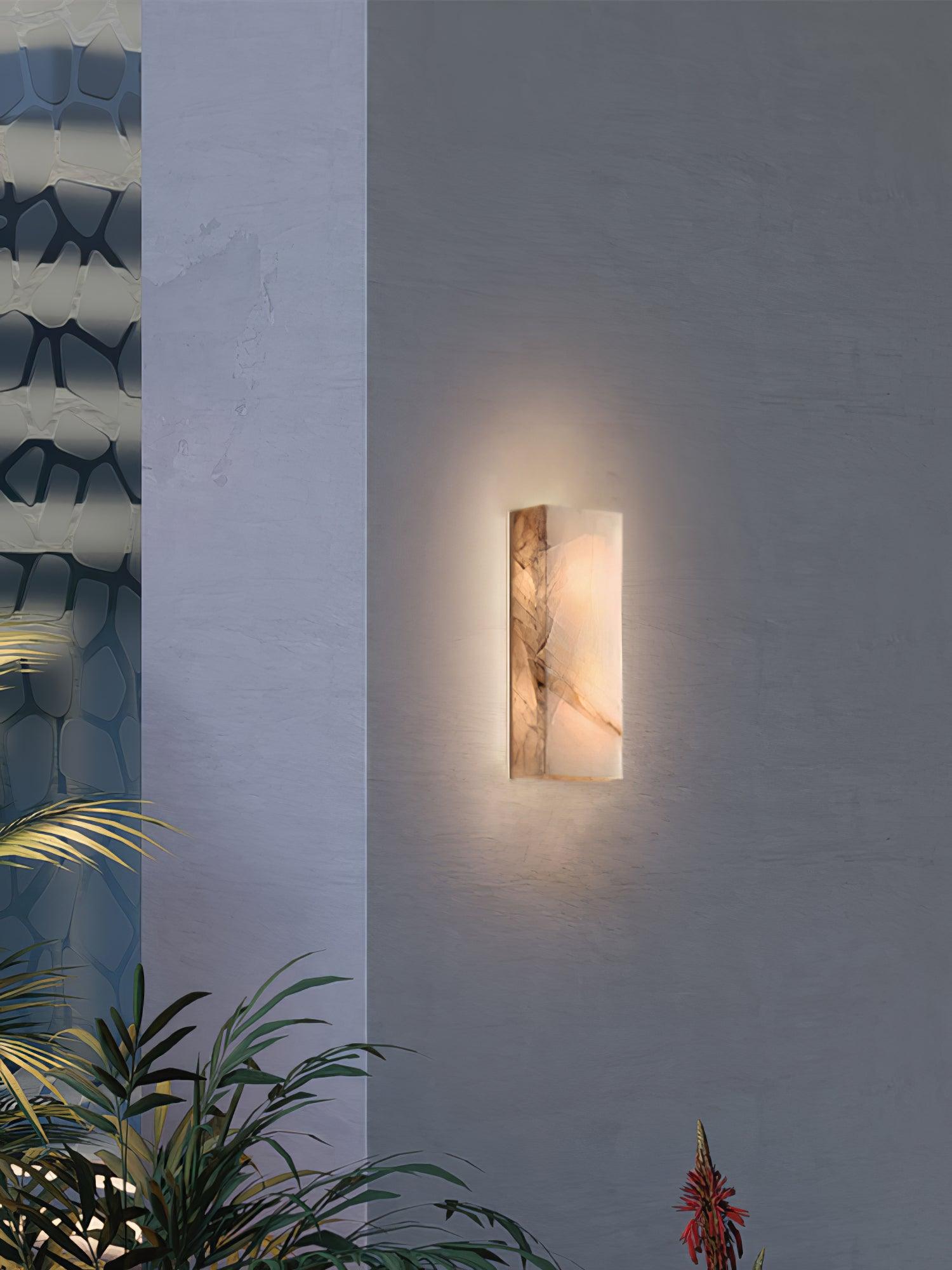 Alabaster Wall Sconce | Natural Semi-Translucent Stone | Set of 2