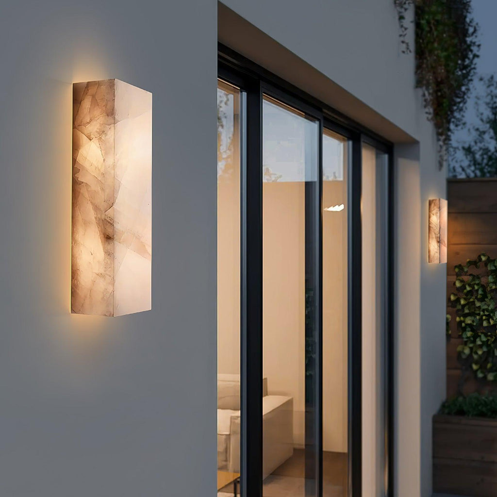 Alabaster Wall Sconce | Natural Semi-Translucent Stone | Set of 2