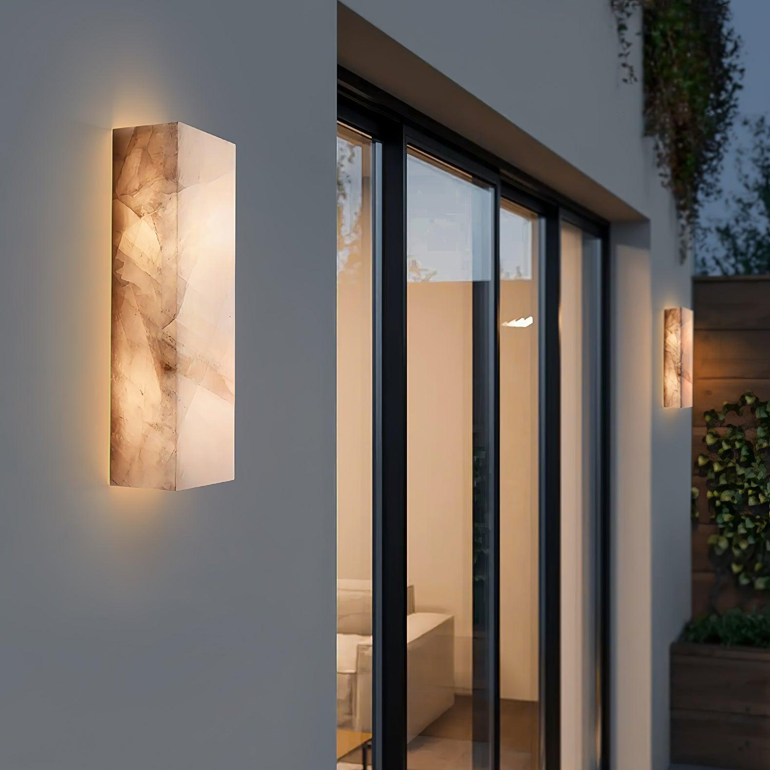Alabaster Wall Sconce | Natural Semi-Translucent Stone | Set of 2