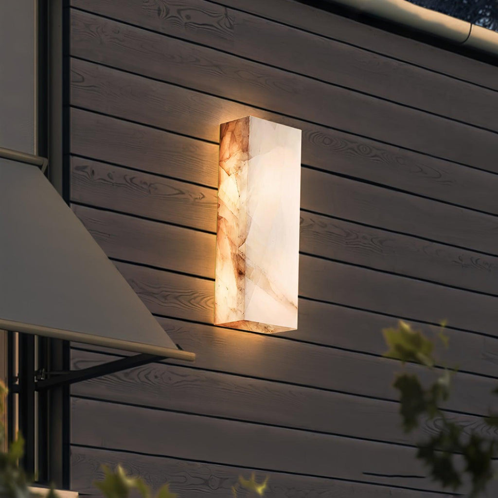 Alabaster Wall Sconce | Natural Semi-Translucent Stone | Set of 2