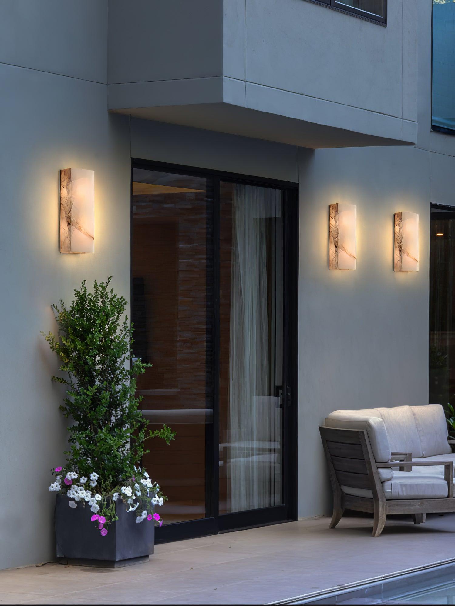 Alabaster Wall Sconce | Natural Semi-Translucent Stone | Set of 2