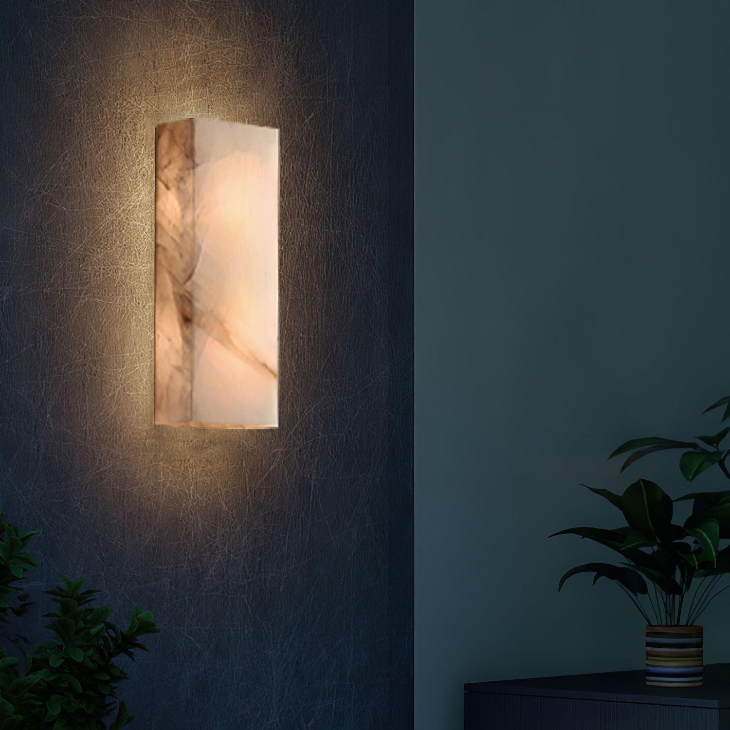 Alabaster Wall Sconce | Natural Semi-Translucent Stone | Set of 2