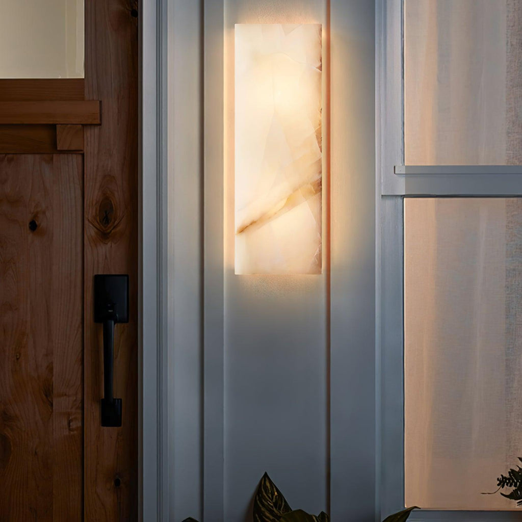 Alabaster Wall Sconce | Natural Semi-Translucent Stone | Set of 2