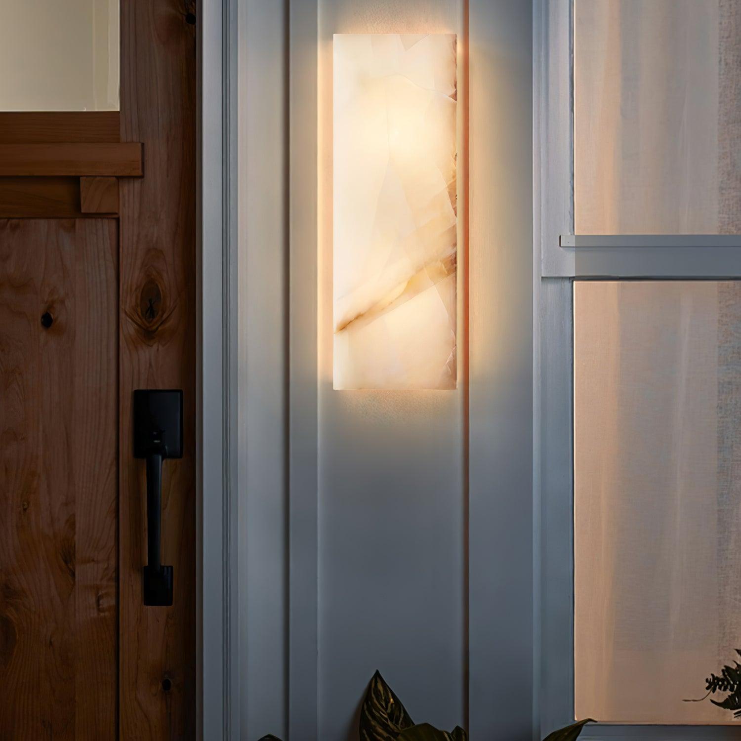 Alabaster Wall Sconce | Natural Semi-Translucent Stone | Set of 2